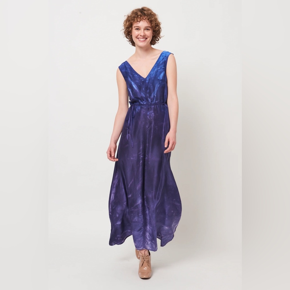 NWT Raquel Allegra Midnight Silk Ada Tank Dress Small / US 4 - Picture 3 of 6
